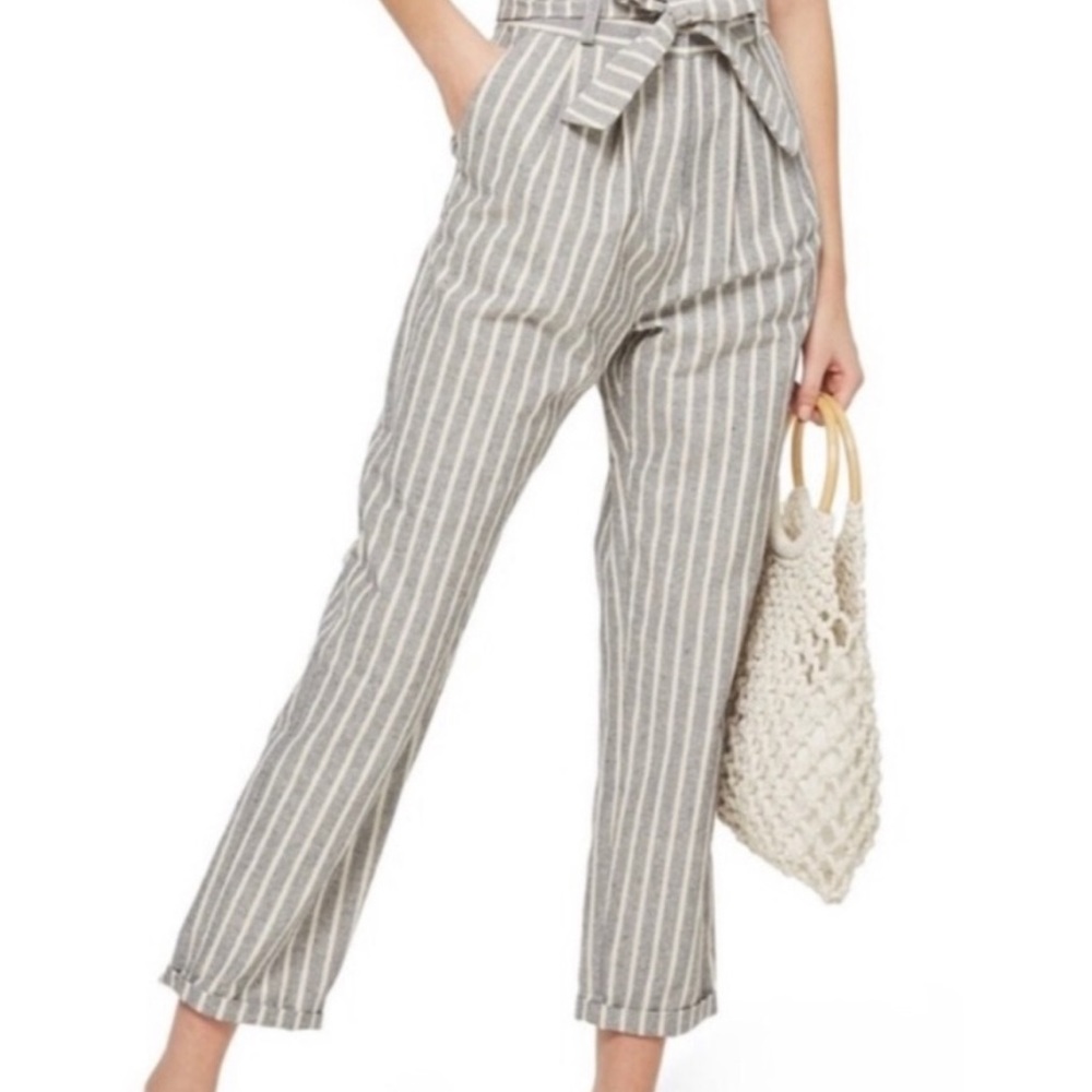 TOP SHOP HIGH WAISTED  LINEN PANTS